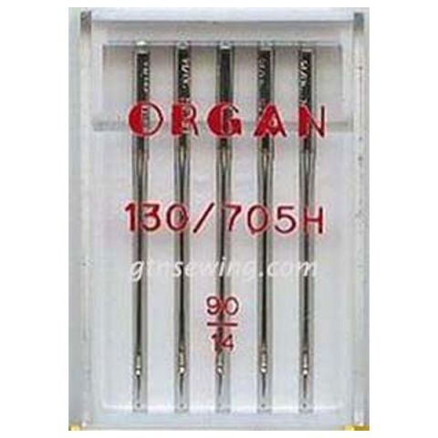 Organ Standard Sewing Needles 130 705H Single Size 90/14 - 5 Needles Per Pack