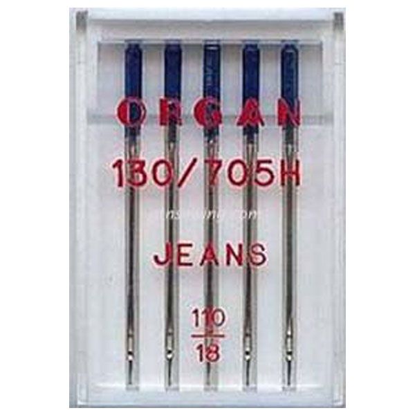 Organ Jeans Sewing Needles 130 705H-J Single Size 110 - 5 Needles Per Pack