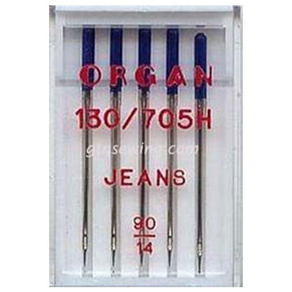 Organ Jeans Sewing Needles 130 705H-J Single Size 90 - 5 Needles Per Pack