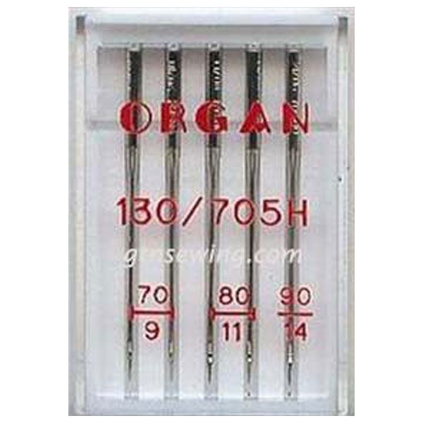 Organ Standard Sewing Needles 130 705H Mix Pack Sizes 70, 80 & 90 - 5 Needles Per Pack