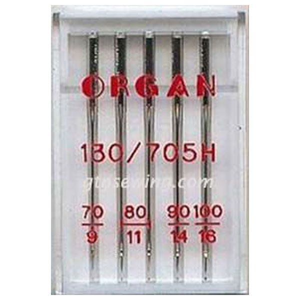 Organ Standard Sewing Needles 130 705H Mix Pack Sizes 70, 80, 90 & 100 - 5 Needles Per Pack