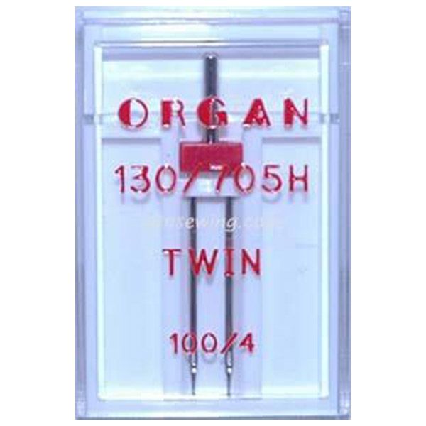 Organ Twin Sewing Needles 130 705H Single Size 100 / 4 mm - 1 Needle Per Pack