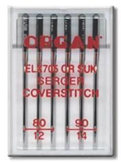 Organ Overlock, Cover Stitch Sewing Needles EL x 705 CR SUK MIX