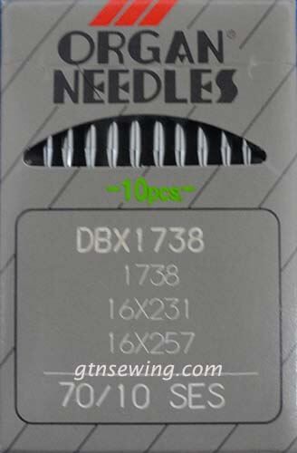 Organ Industrial Lockstitch Machine Needles DBx1 16x231 SES Size 70/10 Ball Point