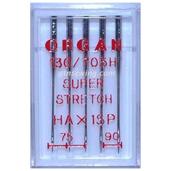 Organ Super Stretch Sewing Needles HA X 1SP Mix Size 75 & 90 - 5 Needles Per Pack