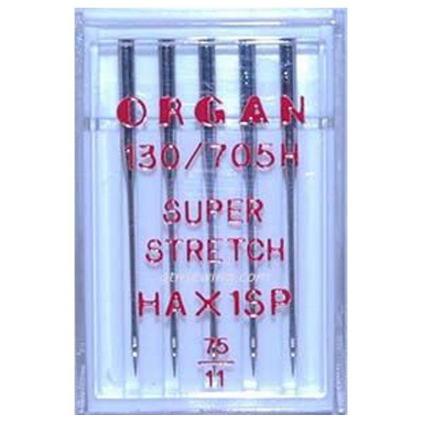 Organ Super Stretch Sewing Needles HA X 1SP Single Size 75/11 - 5 Needles Per Pack
