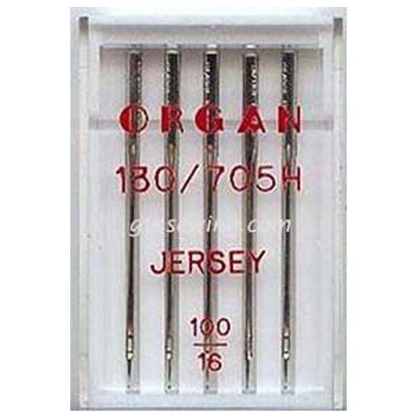Organ Jersey Sewing Needles 130 705H Single Size 100/16 - 5 Needles Per Pack
