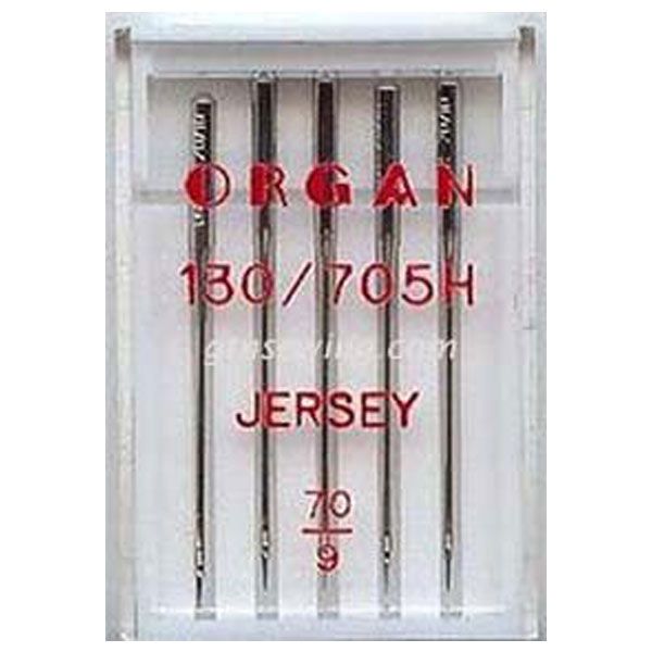 Organ Jersey Sewing Needles 130 705H Single Size 70/9 - 5 Needles Per Pack
