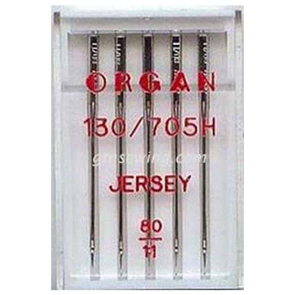 Organ Jersey Sewing Needles 130 705H Single Size 80/11 - 5 Needles Per Pack