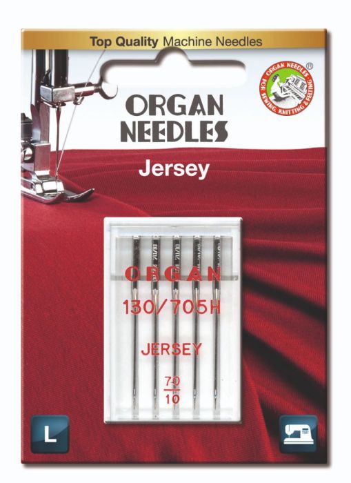 Organ Jersey Sewing Needles 130 705H Single Size 70/9- 5 Needles Per Pack
