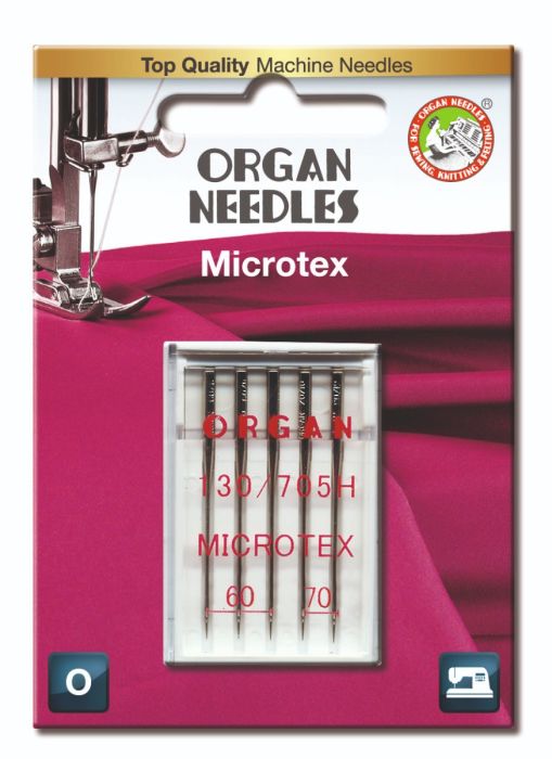 Organ Microtex Sewing Needles 130 705H Assorted Sizes 60, 70 & 80 - 5 Needles Per Pack