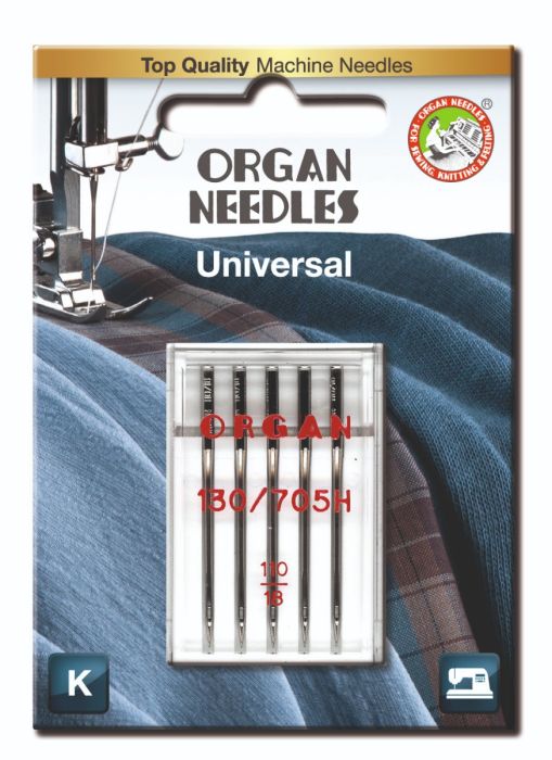 Organ Standard Sewing Needles 130 705H Single Size 110/18 - 5 Needles Per Pack