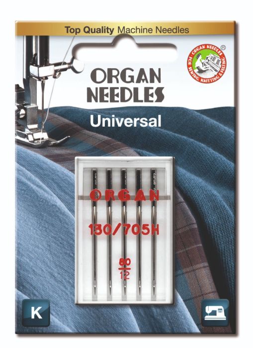 Organ Standard Sewing Needles 130 705H Single Size 80/11 - 5 Needles Per Pack